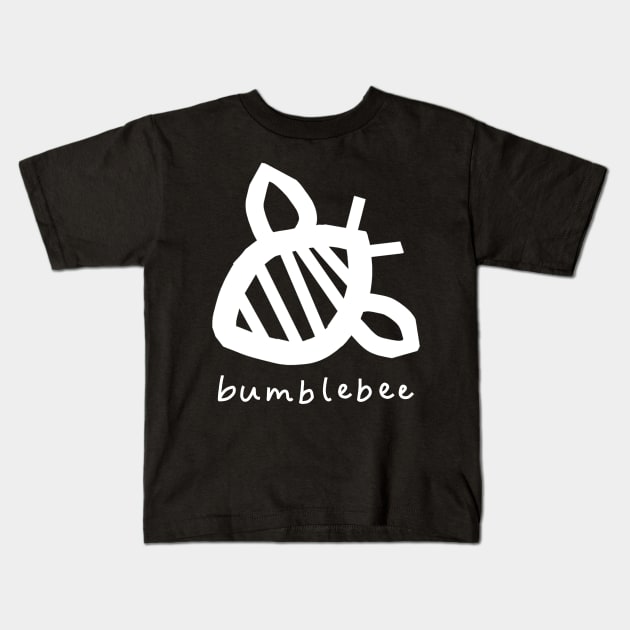 Chunky Line Bumblebee in White Kids T-Shirt by ellenhenryart